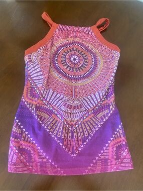 Prana Vibrant Pink & Purple Mandala Yoga Racerback Tank Top XS